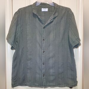 Old Navy Dark Gray Linen Blend Shirt